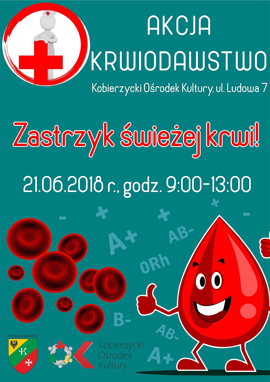 Plakat akcja krwiodawstwo